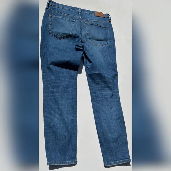 Madewell Blue Distressed Straight Leg Jeans - Picture 5 of 8